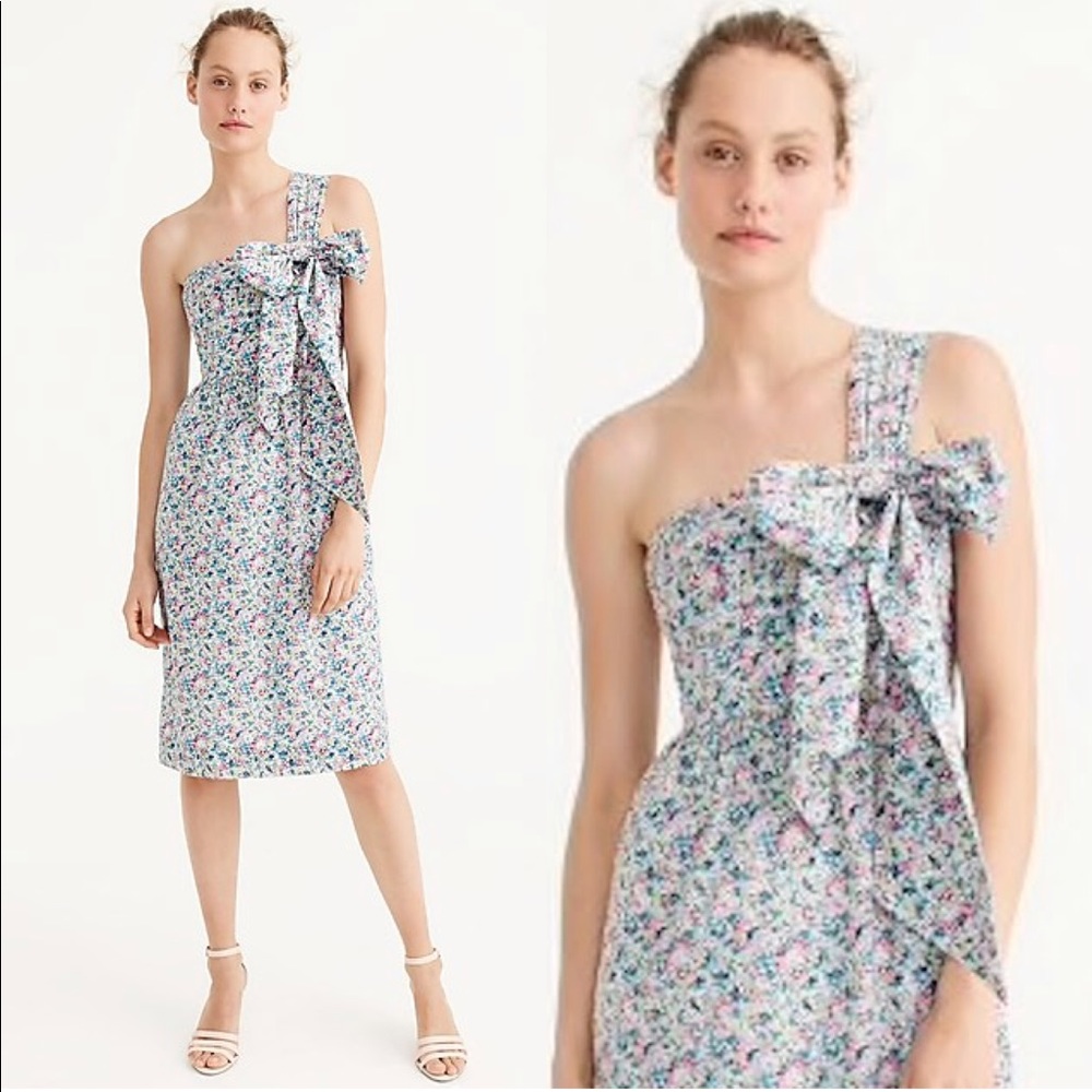 J. Crew one Shoulder Tie Dress Liberty